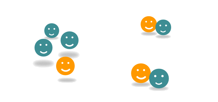 Schaubild das Trainer in Begleitung mit Angestellten zeigt